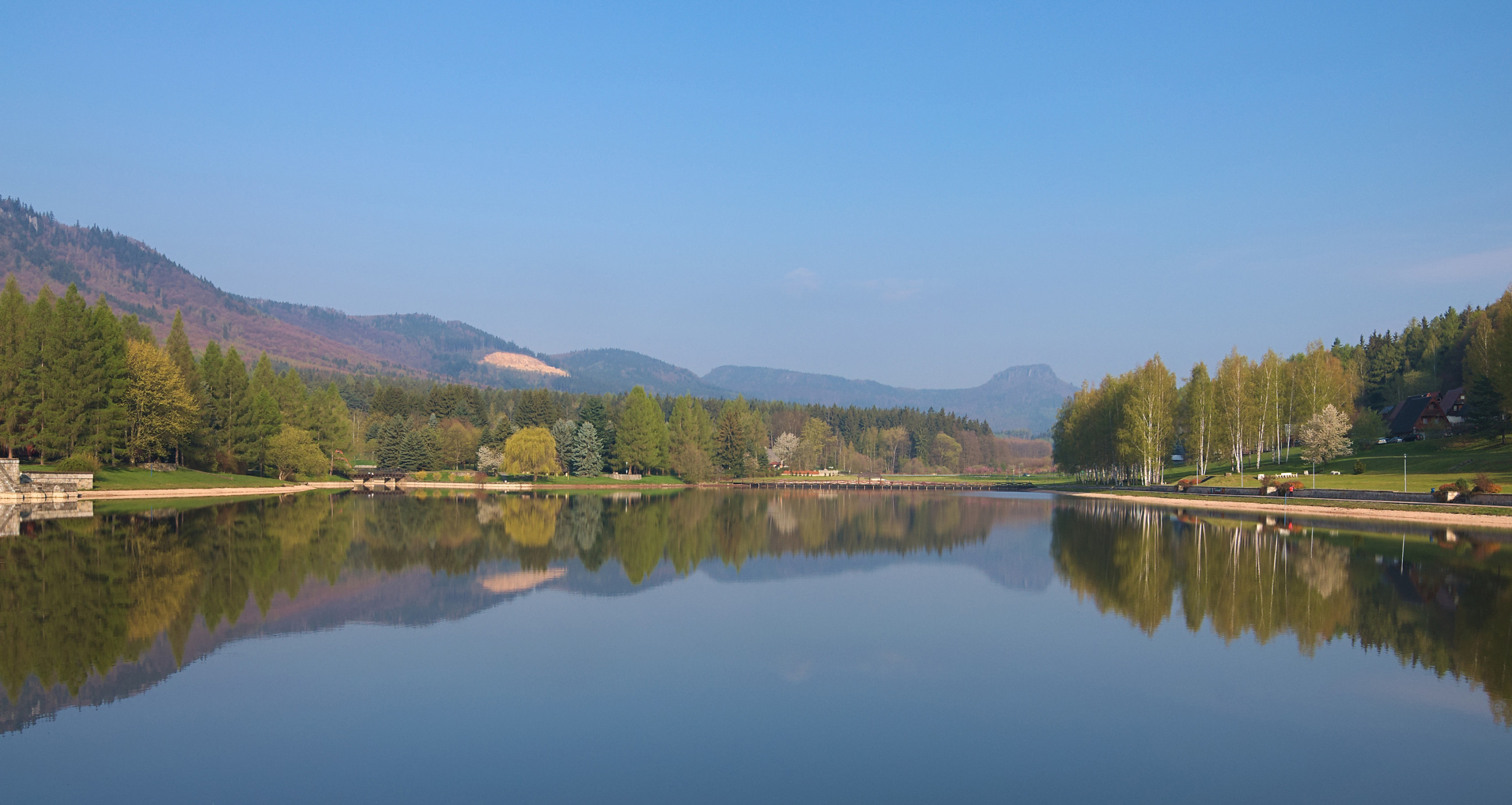 Fluss Śleza in Przerzeczyn-Zdrój